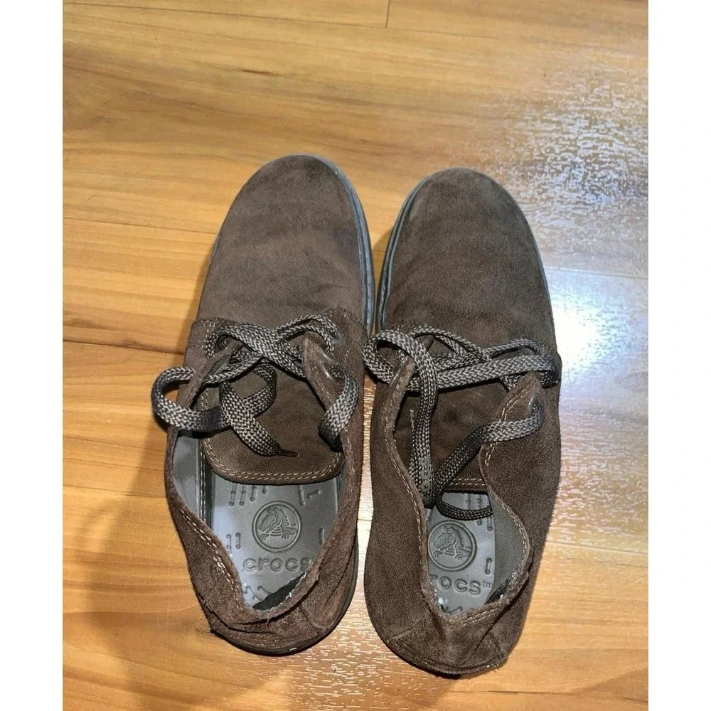 Mens Crocs Hi Cruiser Brown Suede Lace Up Ankle Chukka Boots